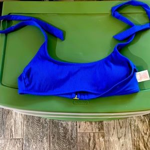 Bright blue swim top